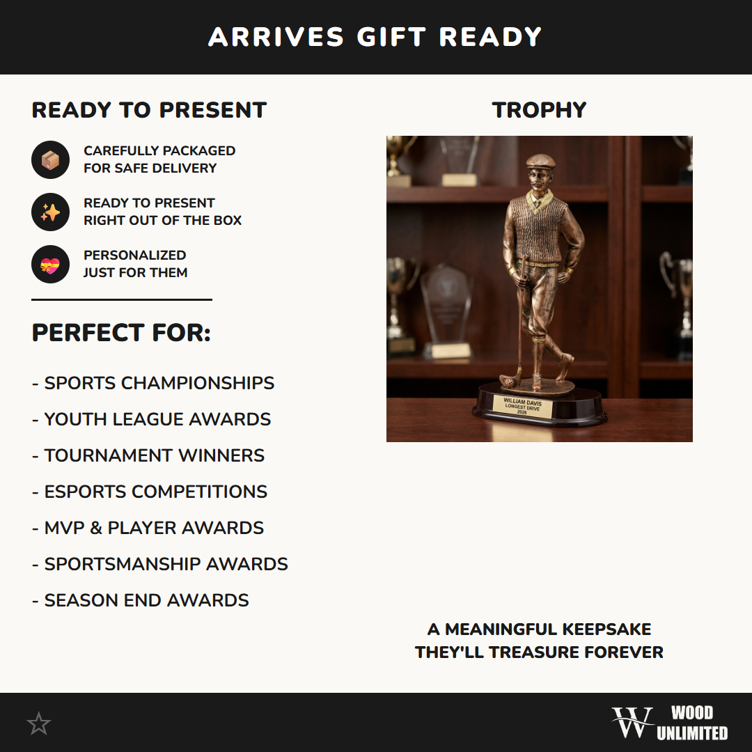 Personalized | Golf Award | Custom Engraved | Golf Trophy | Personalized Award | Engraved Gift | Vintage Golfer | Tournament Prize