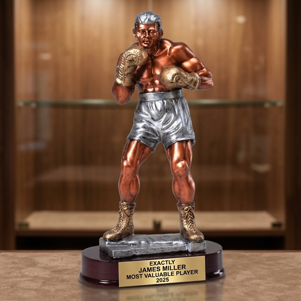Boxing Award Trophy | Personalized | Custom Engraved | Boxer Gift | Boxing Tournament | Champion | Wood Unlimited - View 1