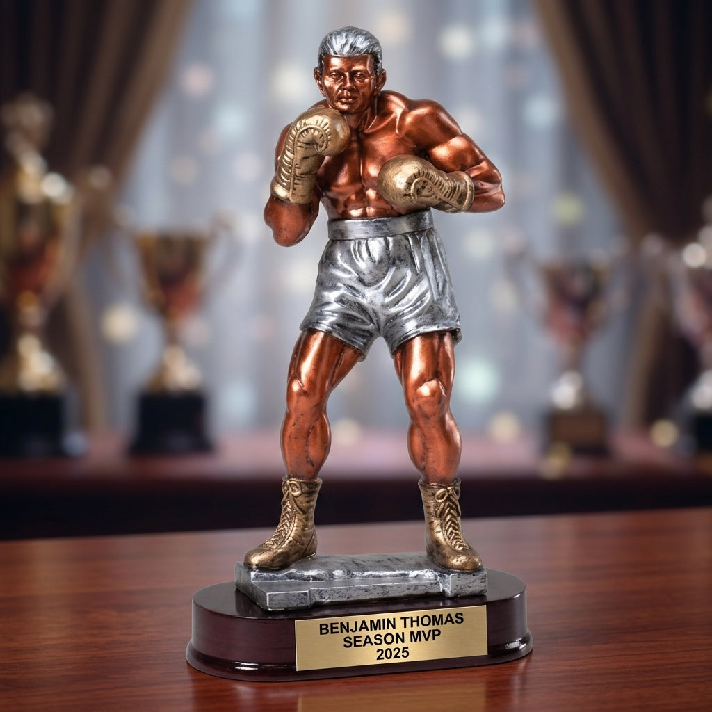 Boxing Award Trophy | Personalized | Custom Engraved | Boxer Gift | Boxing Tournament | Champion | Wood Unlimited - View 2