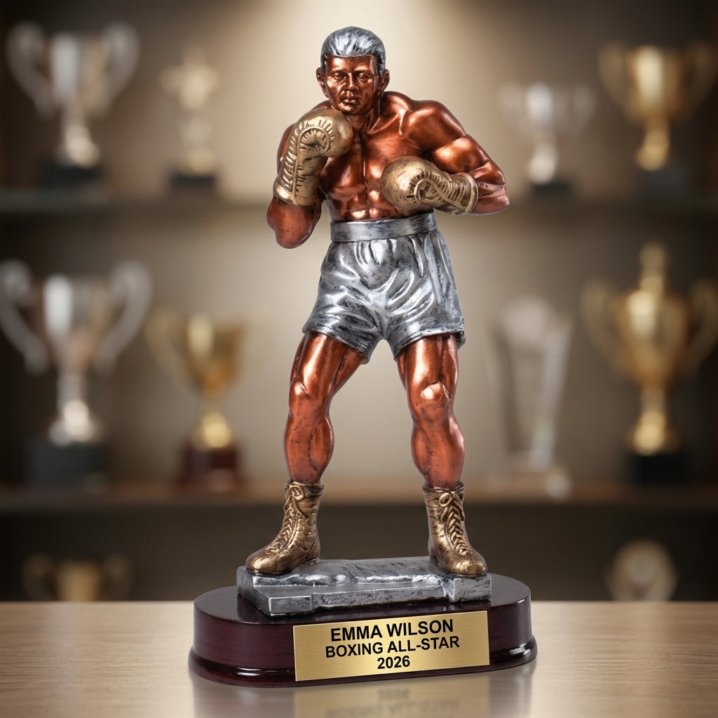 Boxing Award Trophy | Personalized | Custom Engraved | Boxer Gift | Boxing Tournament | Champion | Wood Unlimited - View 4