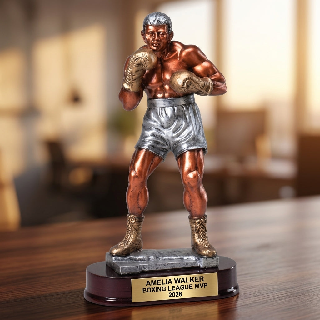 Boxing Award Trophy | Personalized | Custom Engraved | Boxer Gift | Boxing Tournament | Champion | Wood Unlimited - View 5