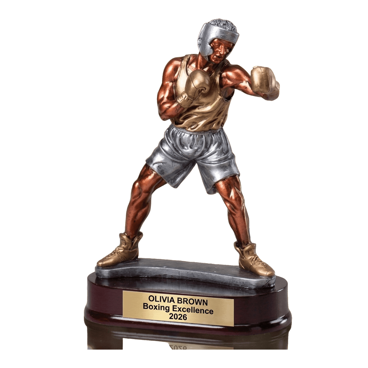 Boxing Trophy | Personalized Sports Award | Custom Engraved | Boxer Gift | Team Banquet | Award Ceremony | Wood Base