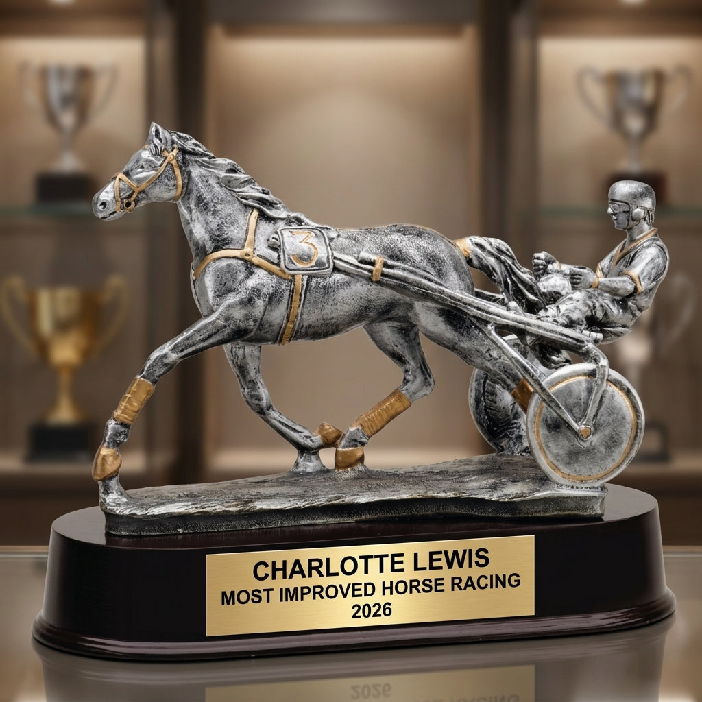 Horse Racing Trophy Award | Personalized Sulky Award | Custom Engraved | Harness Racing Gift | Horse Racing Trophy - View 1