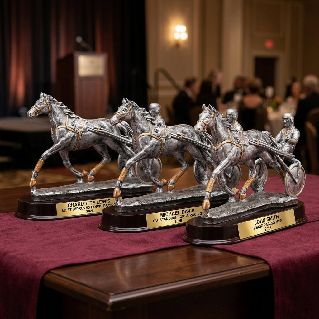 Horse Racing Trophy Award | Personalized Sulky Award | Custom Engraved | Harness Racing Gift | Horse Racing Trophy - View 6