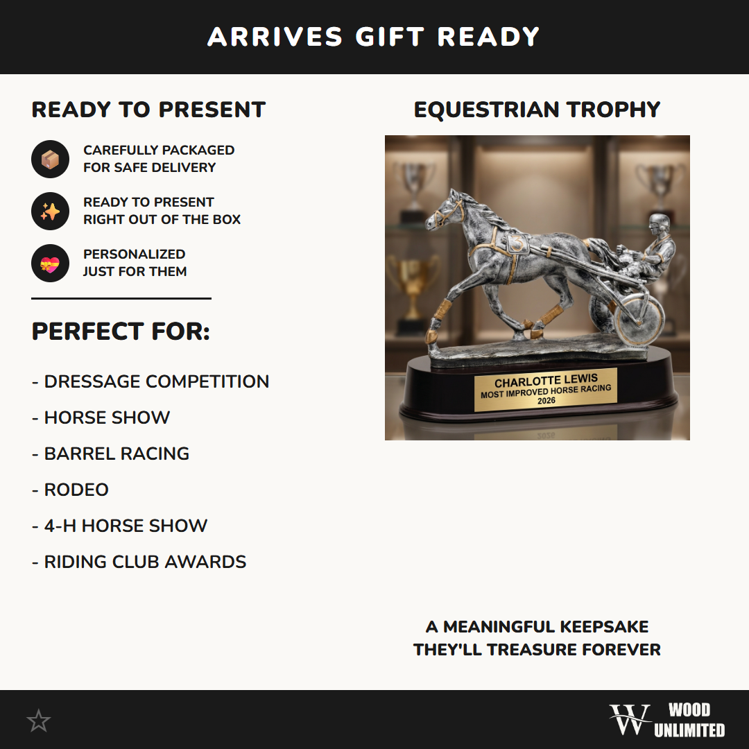 Horse Racing Trophy Award | Personalized Sulky Award | Custom Engraved | Harness Racing Gift | Horse Racing Trophy