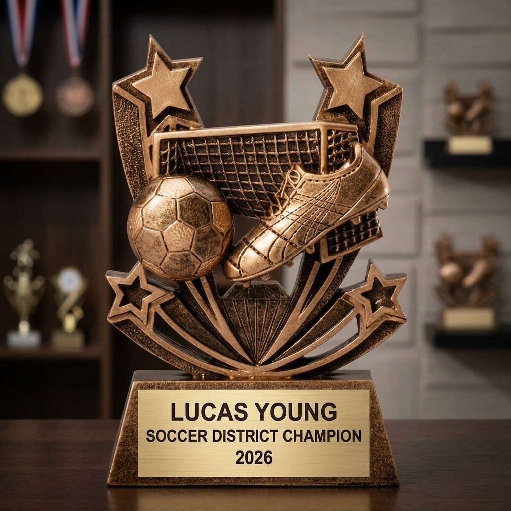 Personalized | Soccer Award | Custom Engraved | Soccer Trophy | Personalized Award | MVP Trophy | Youth Soccer | Team Award | Coach Gift - View 3