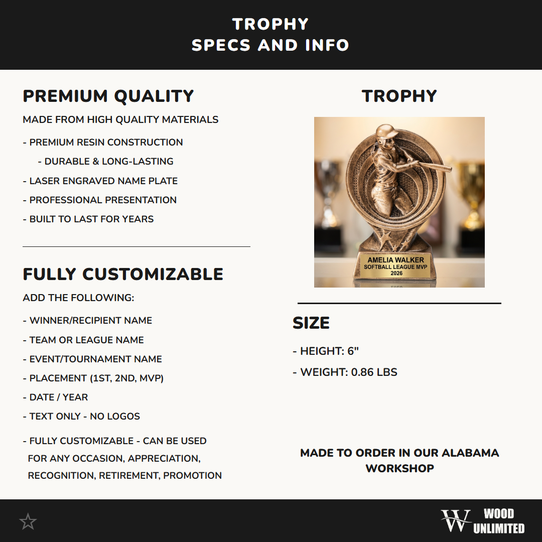 Personalized | Softball Award | Custom Engraved | Softball Trophy | Baseball Award | Personalized Engraved | Youth Player | Girls Team
