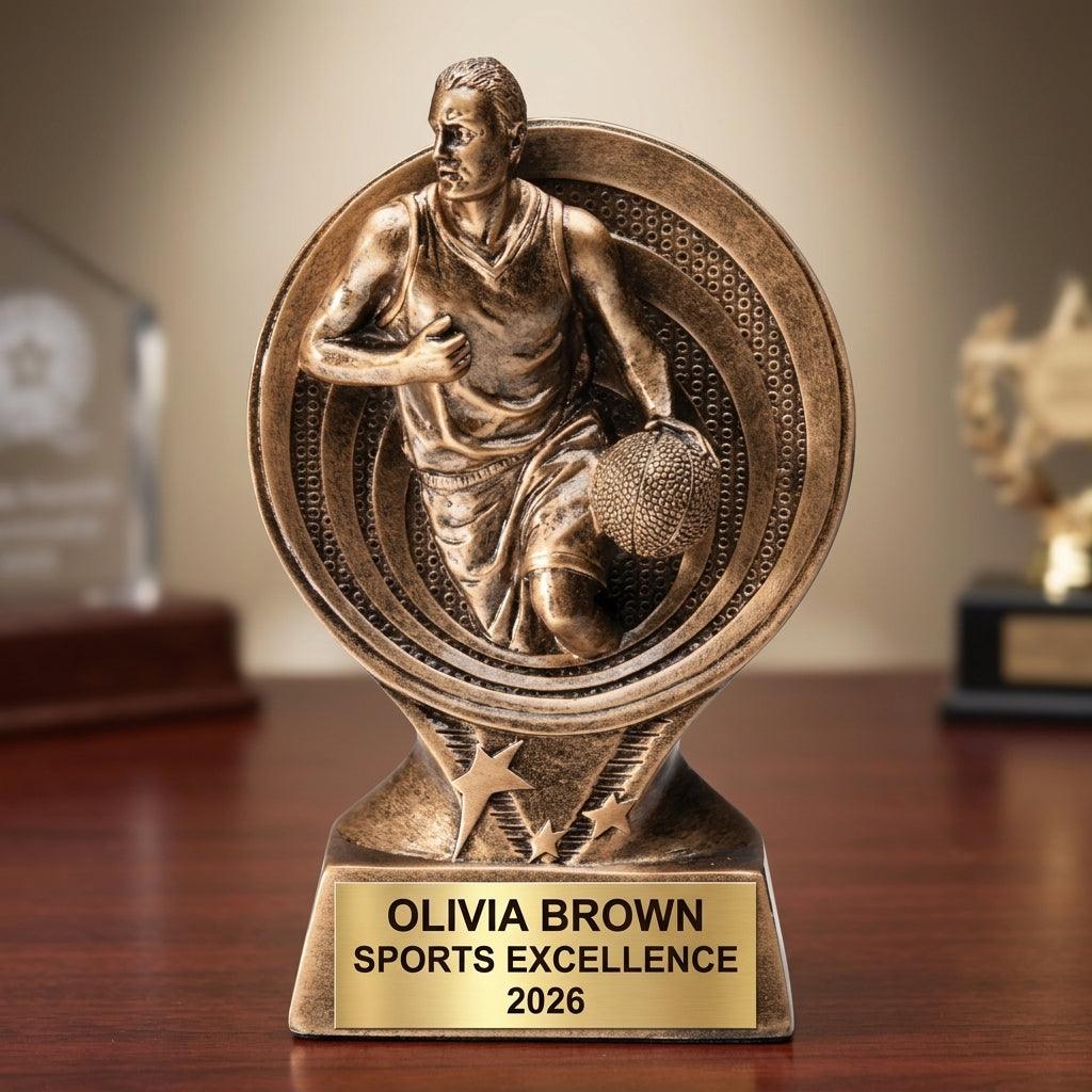 Sports Award Trophy | Personalized Basketball Trophy | Custom Engraved Award | Sports Gift | Team Award | Achievement Trophy - View 2