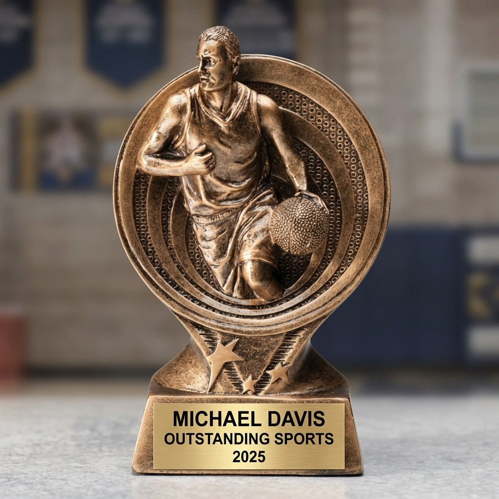 Sports Award Trophy | Personalized Basketball Trophy | Custom Engraved Award | Sports Gift | Team Award | Achievement Trophy - View 3