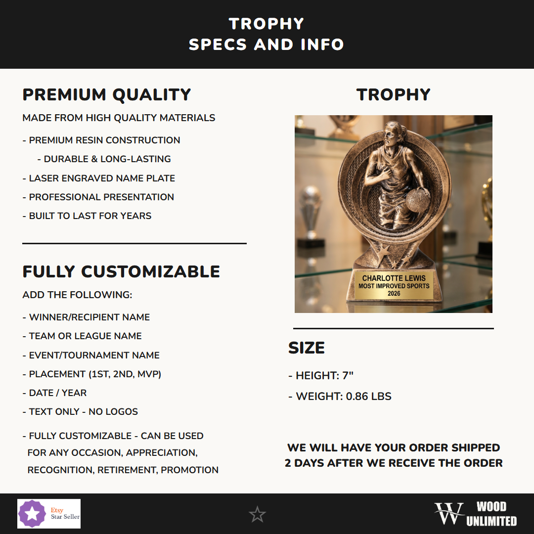 Sports Resin Figure Trophy 7"