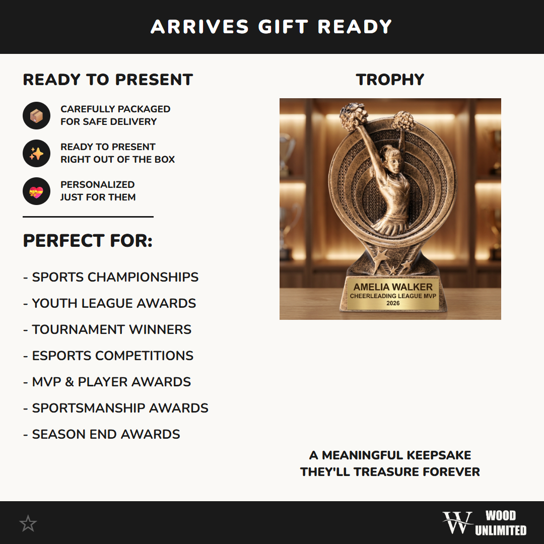 Personalized | Cheerleading Award | Custom Engraved | Cheerleading Trophy | Personalized Cheer | Engraved Award | Cheerleader Gift