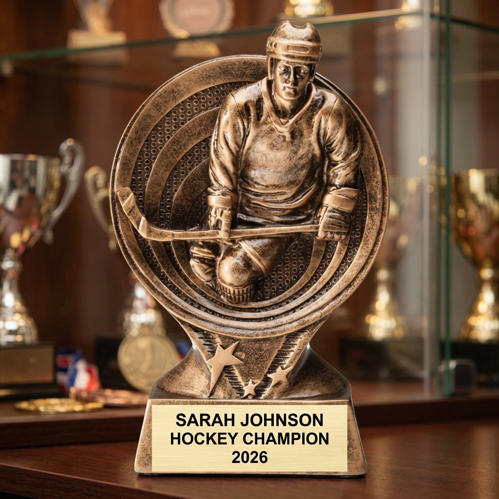 Hockey Award Trophy | Personalized | Custom Engraved | Hockey Gift | Hockey Team Award | End of Season | Tournament Trophy - View 1