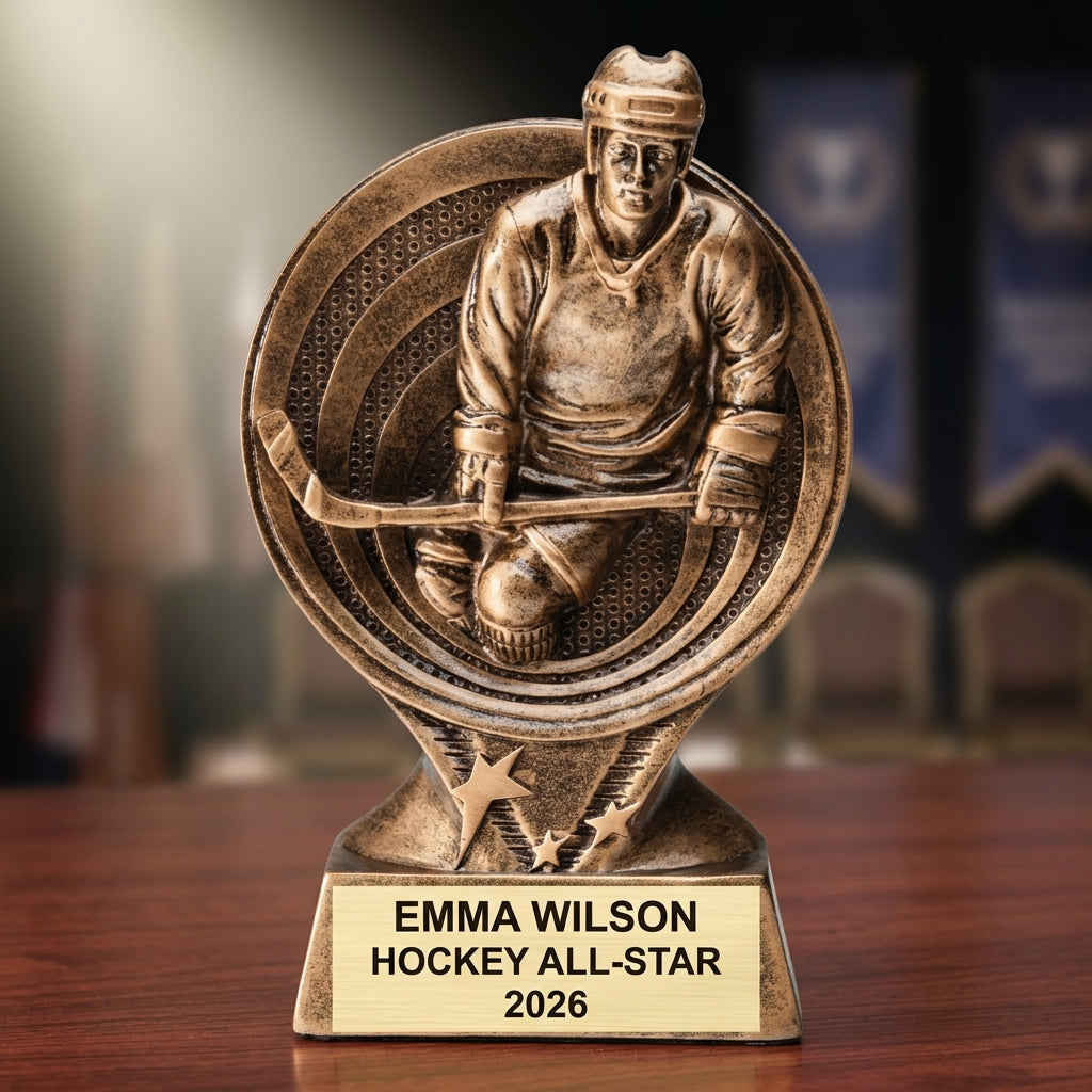 Hockey Award Trophy | Personalized | Custom Engraved | Hockey Gift | Hockey Team Award | End of Season | Tournament Trophy - View 2