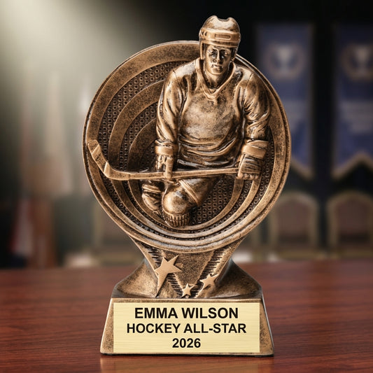 Hockey Award Trophy | Personalized | Custom Engraved | Hockey Gift | Hockey Team Award | End of Season | Tournament Trophy - View 2