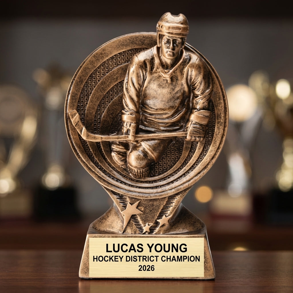 Hockey Award Trophy | Personalized | Custom Engraved | Hockey Gift | Hockey Team Award | End of Season | Tournament Trophy - View 4