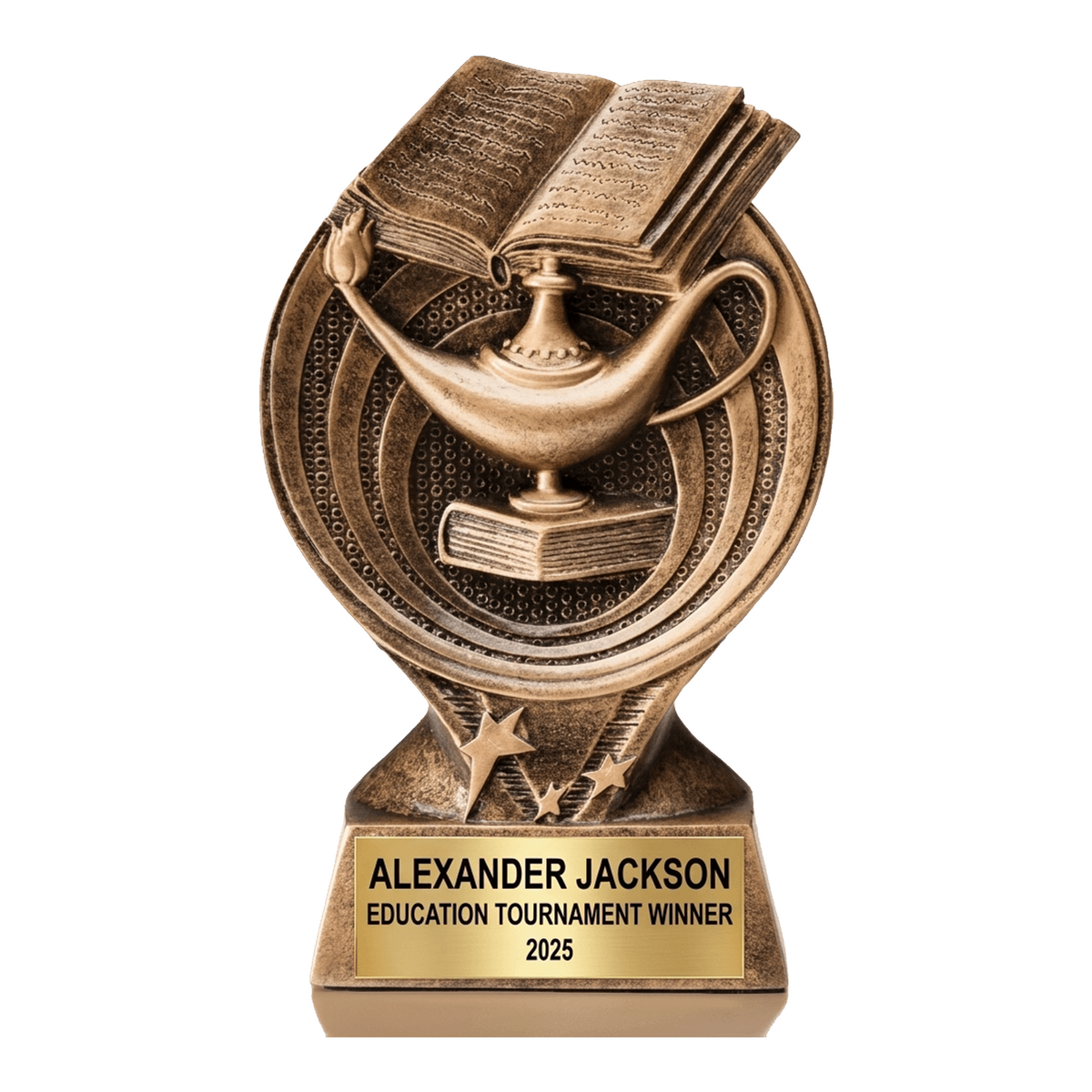 Personalized Education Achievement Trophy - Custom Laser Engraved Resin Award for Professionals