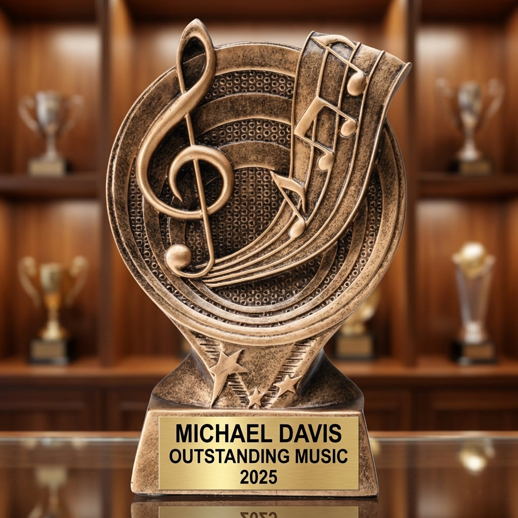 Music Trophy Award | Personalized Music Award | Custom Engraved | Music Competition Award | Music Teacher Gift | Music Student Award - View 1