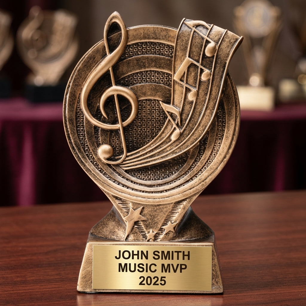 Music Trophy Award | Personalized Music Award | Custom Engraved | Music Competition Award | Music Teacher Gift | Music Student Award - View 2