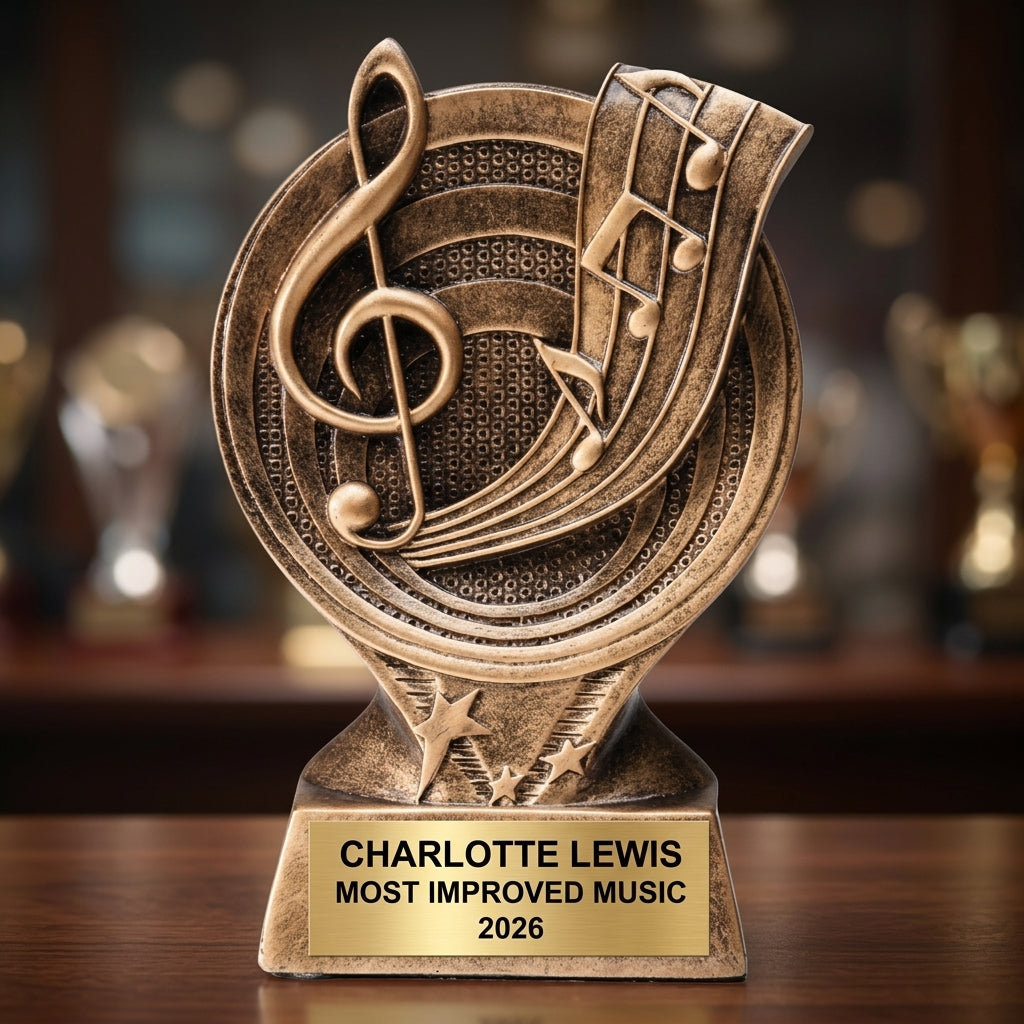 Music Trophy Award | Personalized Music Award | Custom Engraved | Music Competition Award | Music Teacher Gift | Music Student Award - View 4