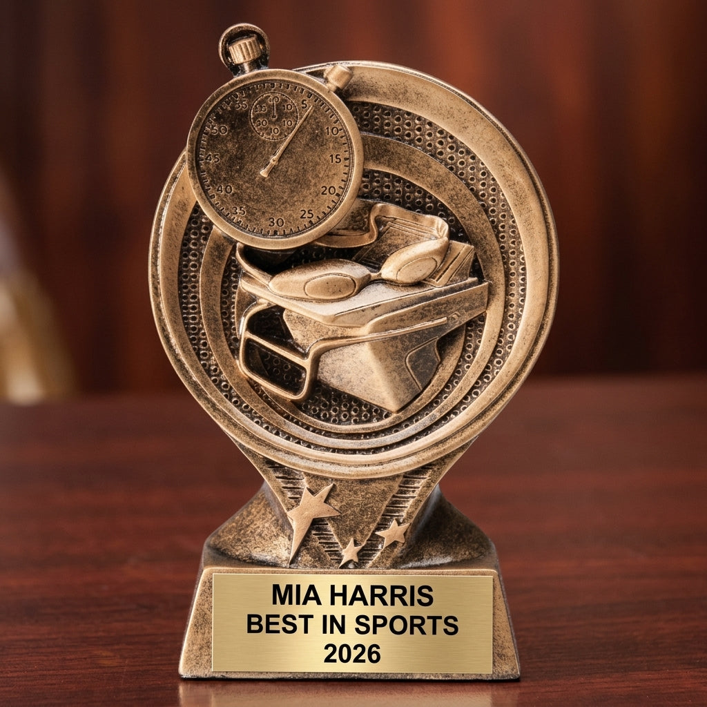 Sports Trophy Award | Personalized Swimming | Custom Engraved | Swim Award | Team Trophy | Personalized Gift | Sports Award | Free Engraving - View 2