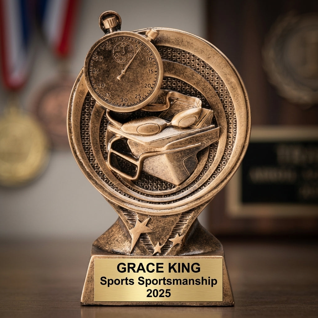 Sports Trophy Award | Personalized Swimming | Custom Engraved | Swim Award | Team Trophy | Personalized Gift | Sports Award | Free Engraving - View 3