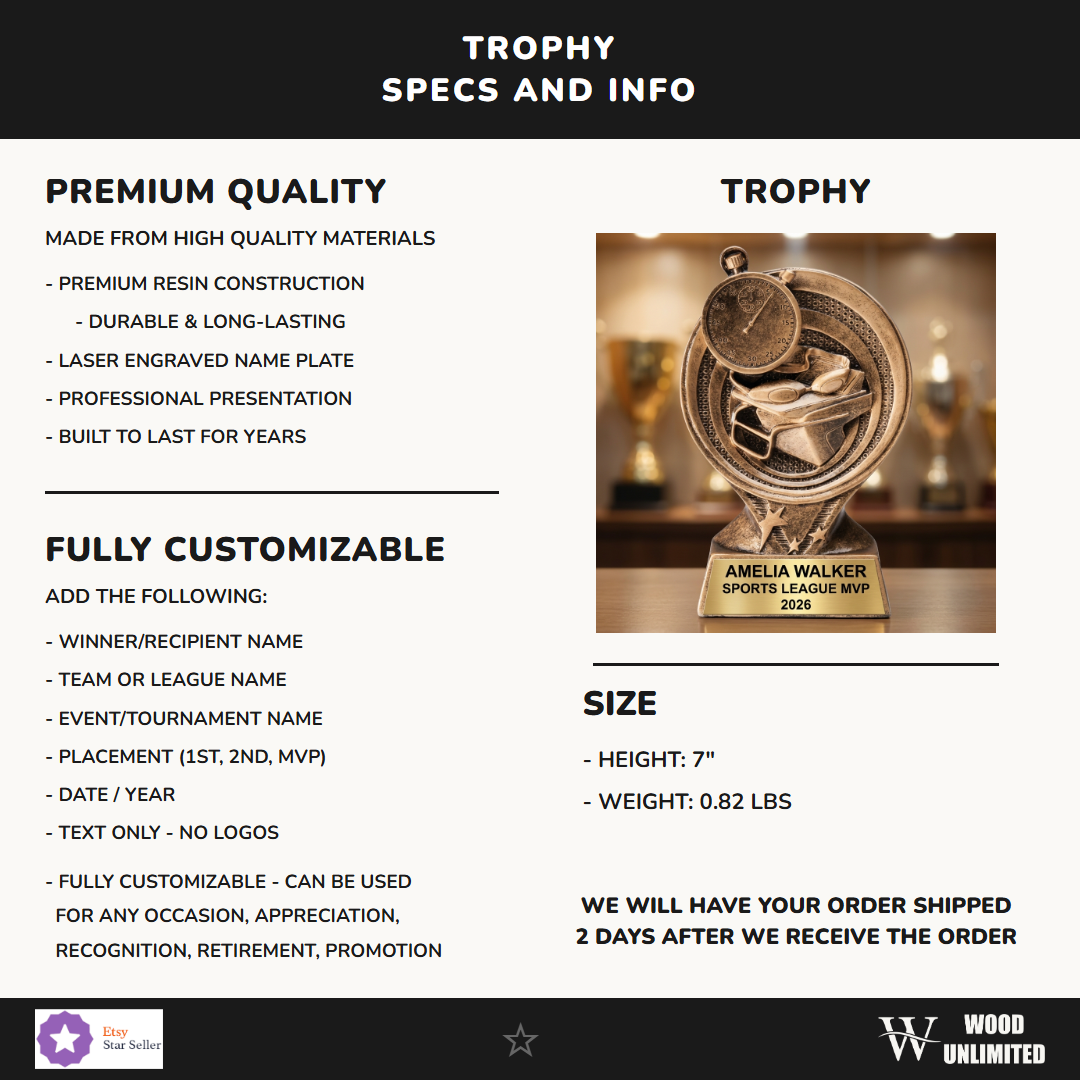 Sports Resin Figure Trophy 7"