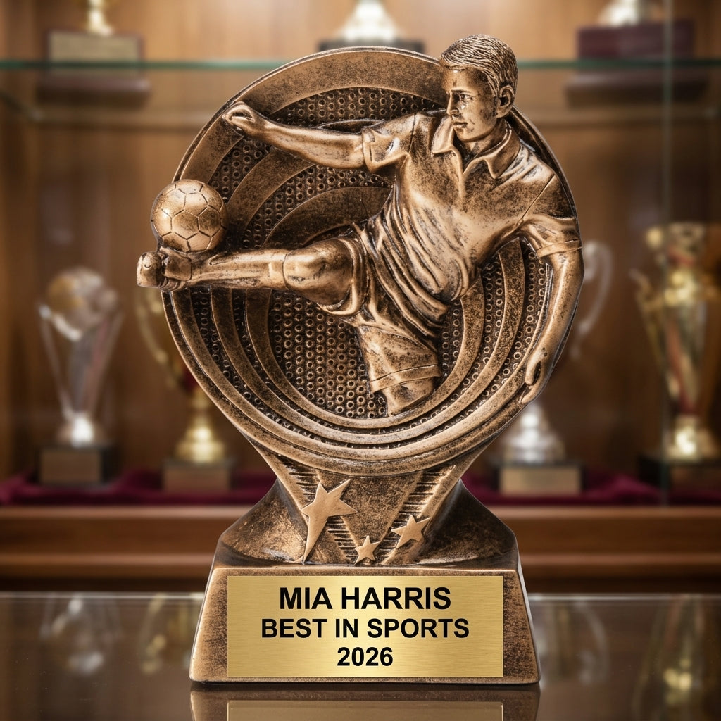 Sports Award Trophy | Personalized | Custom Engraved | Soccer Action Award | Team Trophy | Sports Gift - View 1