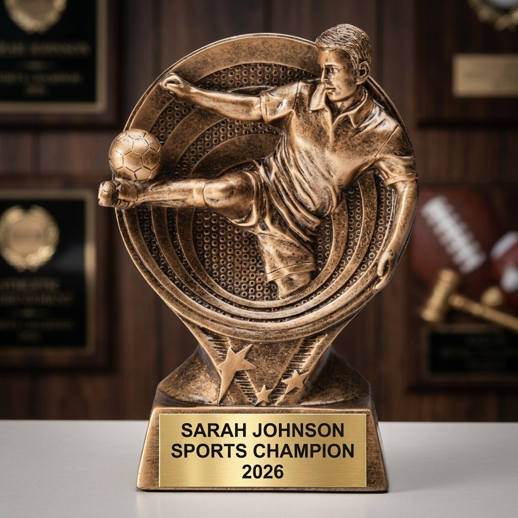 Sports Award Trophy | Personalized | Custom Engraved | Soccer Action Award | Team Trophy | Sports Gift - View 3
