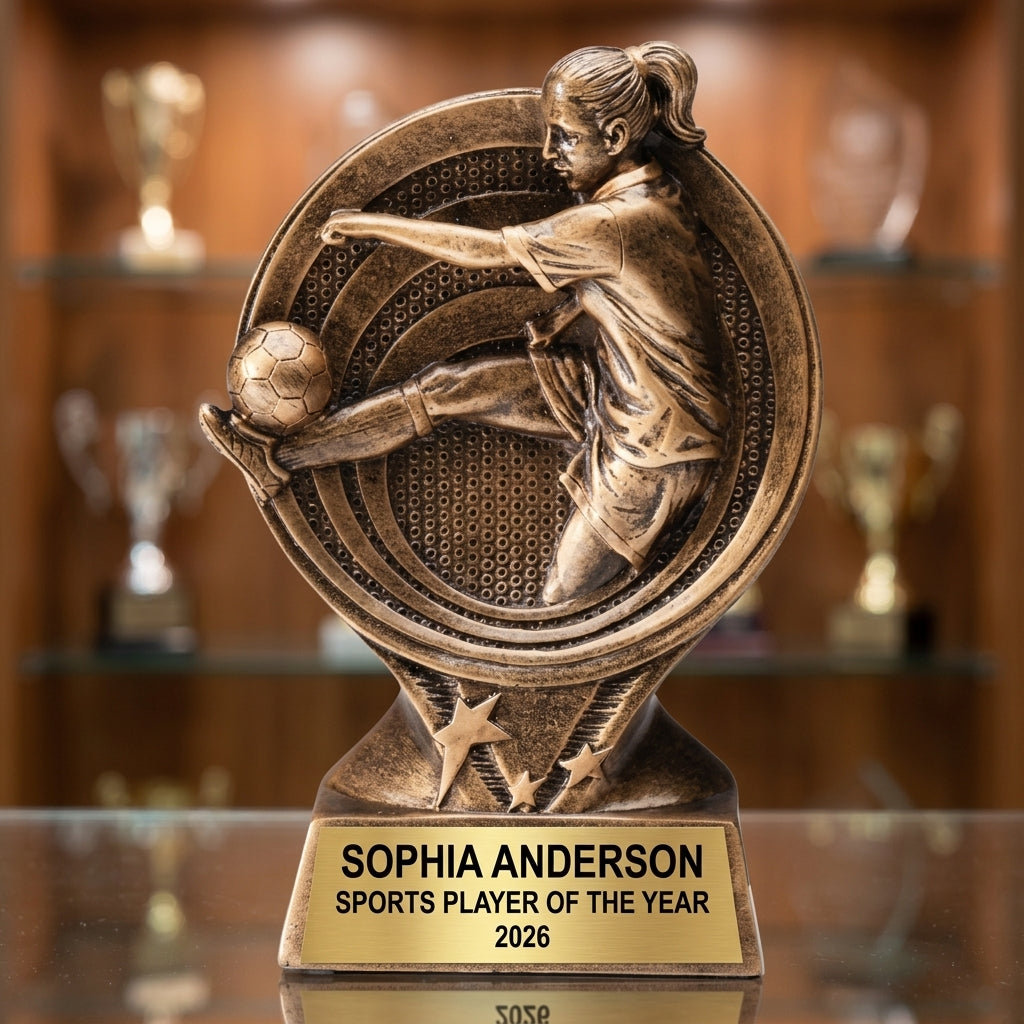 Sports Award Trophy | Personalized | Custom Engraved | Soccer Award | Team Award | 6" Saturn Series Resin Trophy - View 1