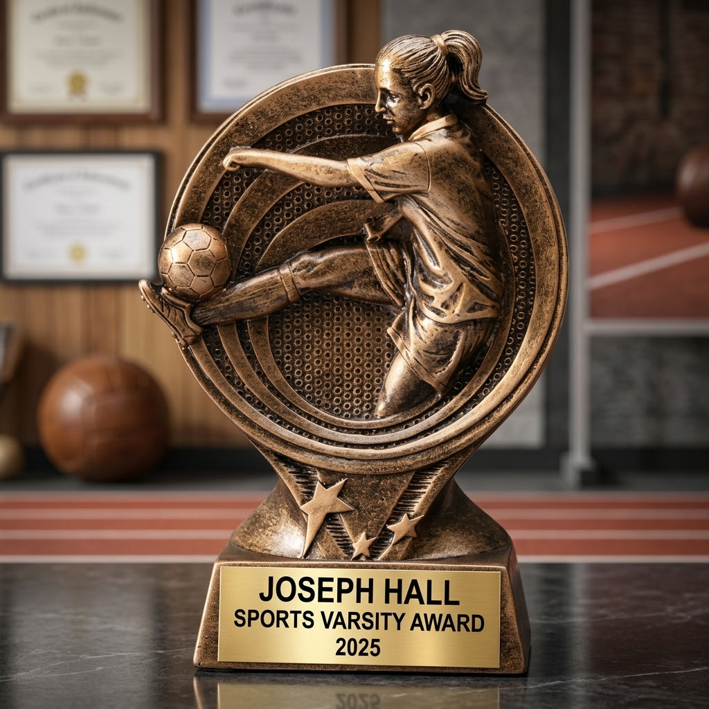 Sports Award Trophy | Personalized | Custom Engraved | Soccer Award | Team Award | 6" Saturn Series Resin Trophy - View 3