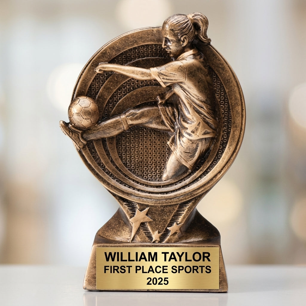 Sports Award Trophy | Personalized | Custom Engraved | Soccer Award | Team Award | 6" Saturn Series Resin Trophy - View 4