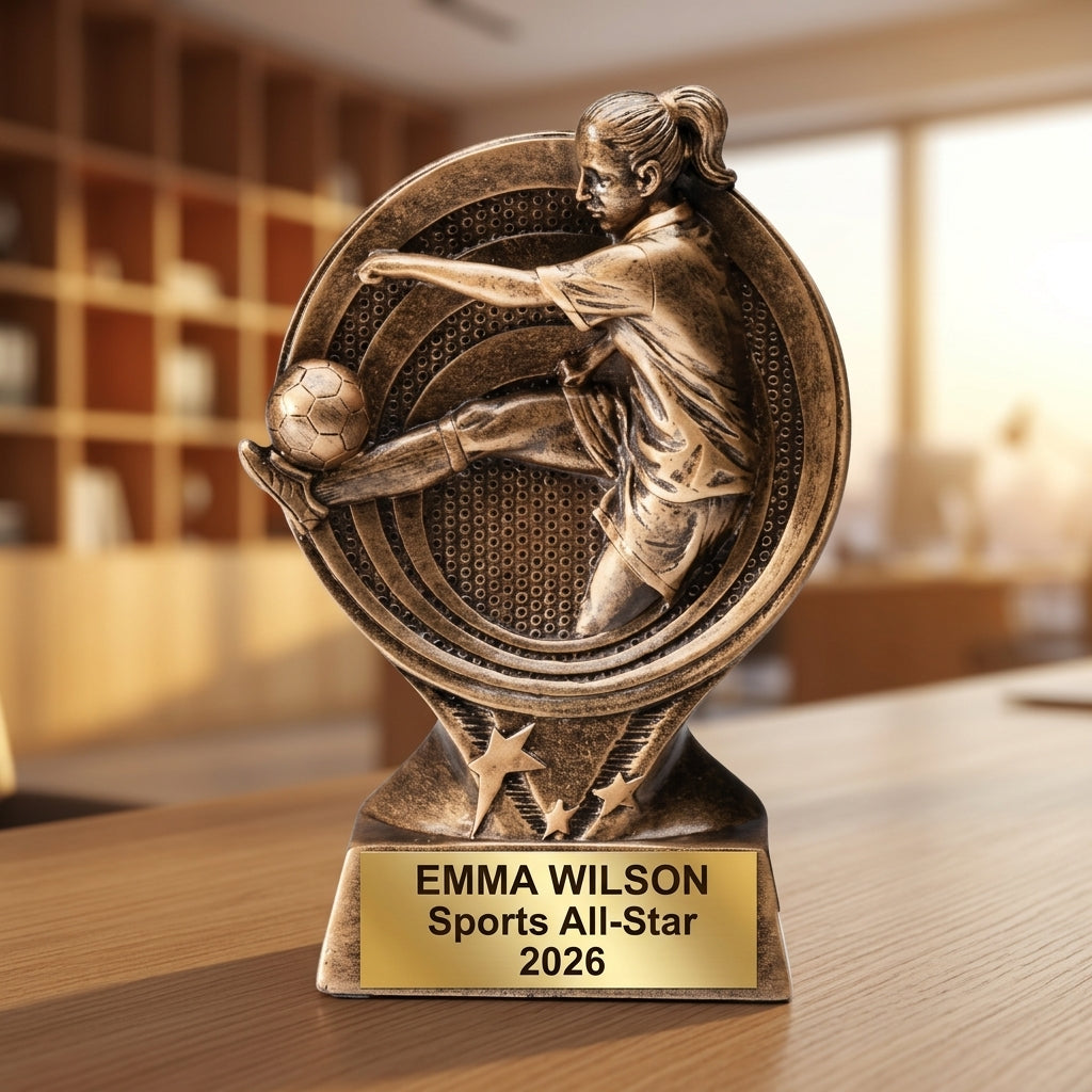 Sports Award Trophy | Personalized | Custom Engraved | Soccer Award | Team Award | 6" Saturn Series Resin Trophy - View 5