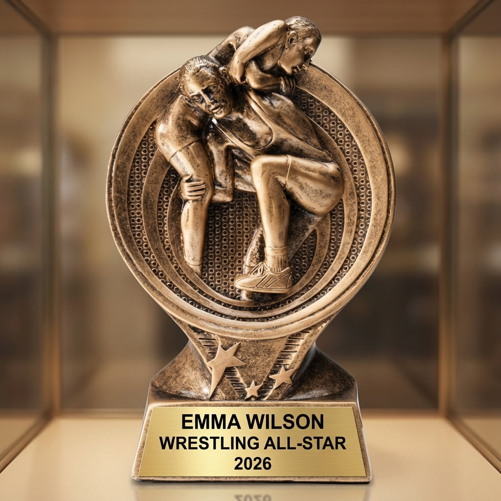 Wrestling Award Trophy | Personalized | Custom Engraved | Wrestler Gift | Champion Trophy | Wrestling Coach Gift - View 1
