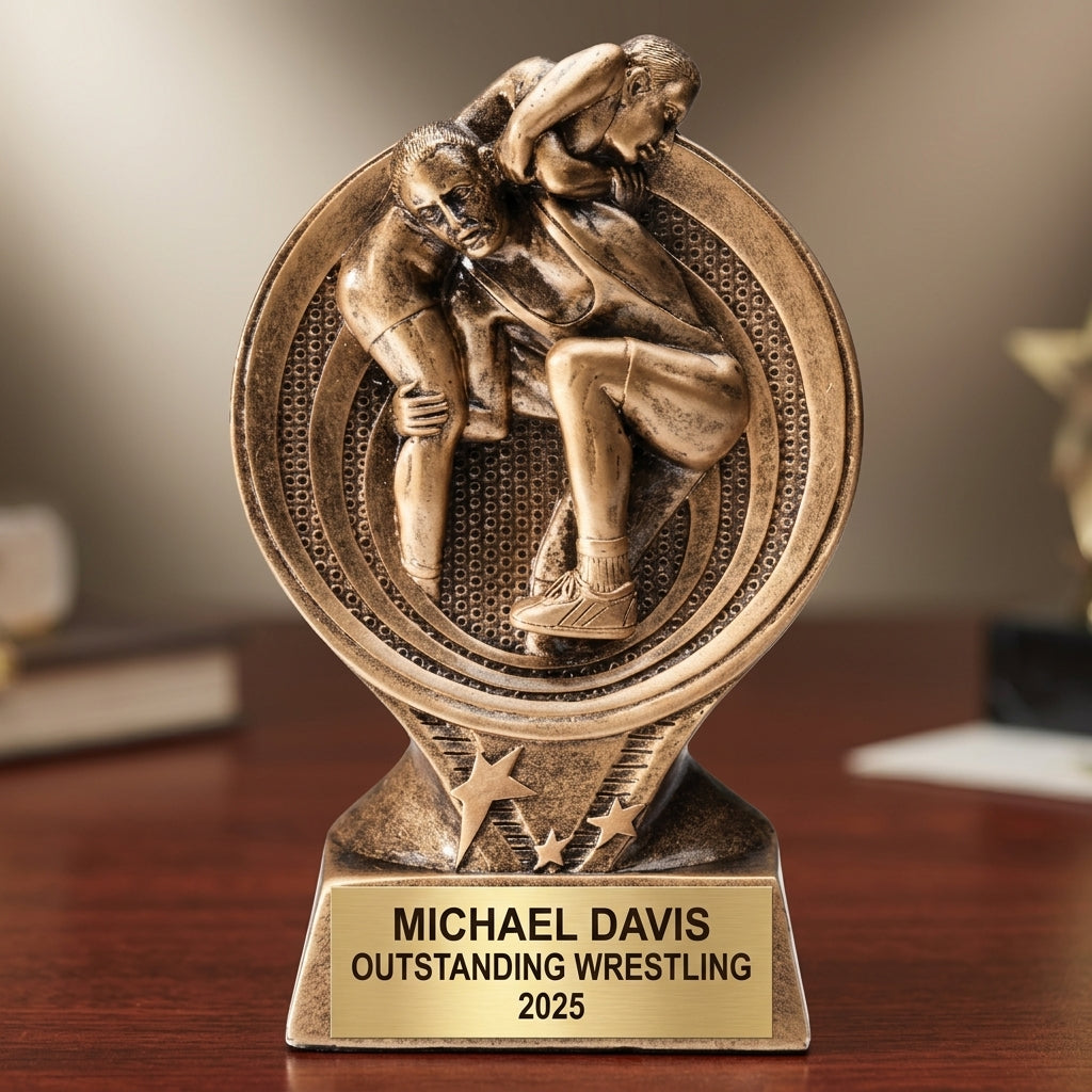 Wrestling Award Trophy | Personalized | Custom Engraved | Wrestler Gift | Champion Trophy | Wrestling Coach Gift - View 2