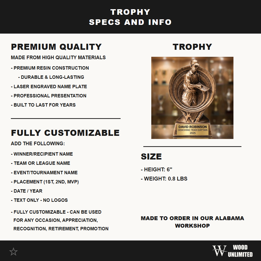 Personalized | Coach Award | Custom Engraved | Trophy | Award | Engraved | Team | Sports | Gift | Recognition | Appreciation