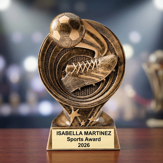 Soccer Award Trophy | Personalized | Custom Engraved | Soccer Gift | Team MVP | Youth Soccer | Golden Boot - View 2