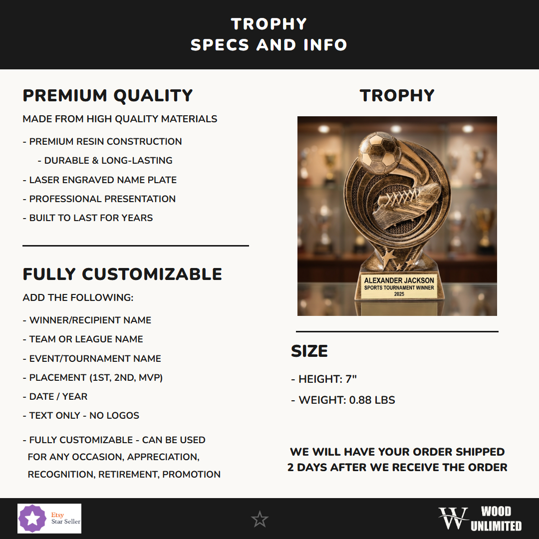 Sports Resin Figure Trophy 7"