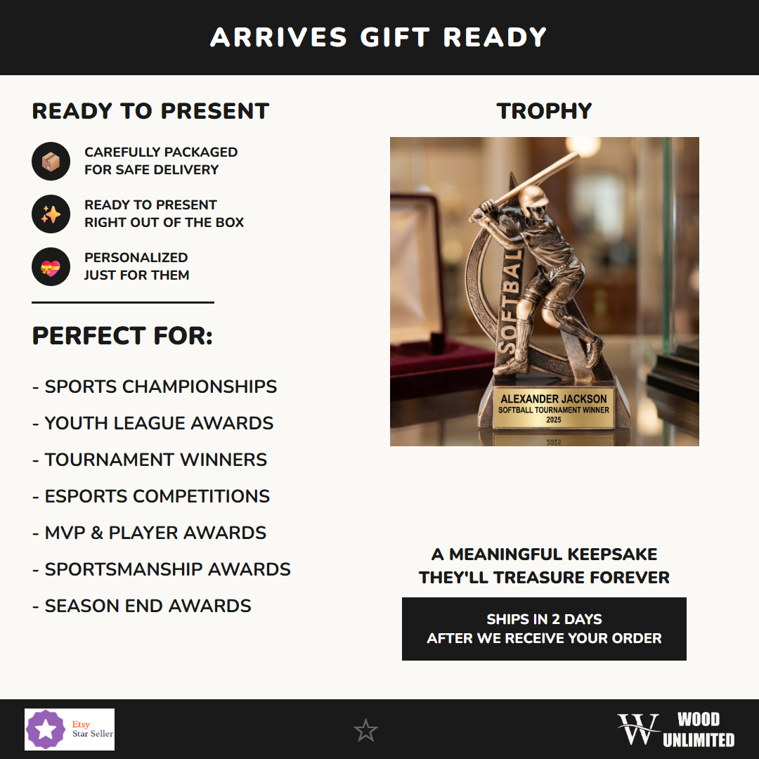 Softball Trophy Award Gift Ready — perfect for the occasion