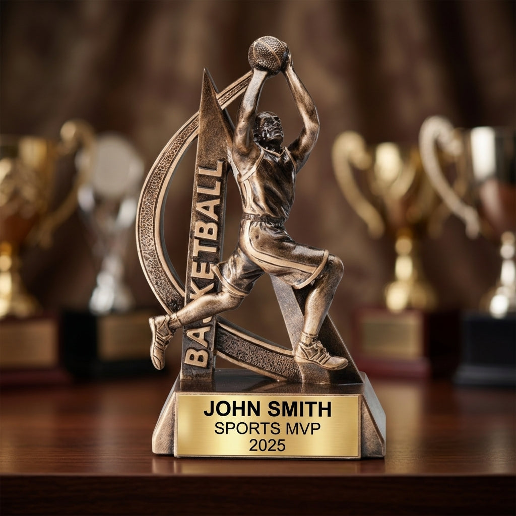 Sports Award Trophy | Personalized Basketball Trophy | Custom Engraved | Team Trophy | Sports Gift | Award Ceremony | Banquet Trophy - View 4