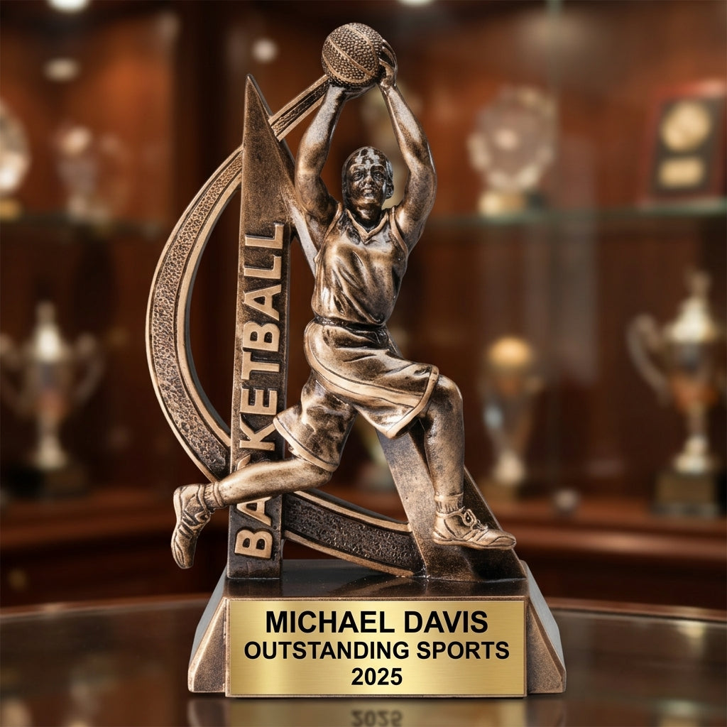 Sports Trophy Award | Personalized Basketball Award | Custom Engraved Name Plate | Sports Award - View 1