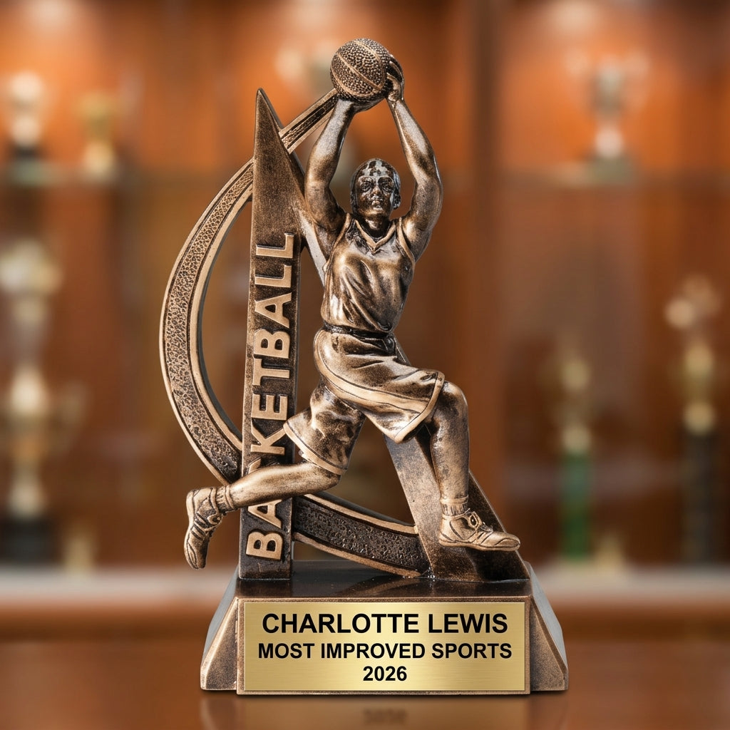 Sports Trophy Award | Personalized Basketball Award | Custom Engraved Name Plate | Sports Award - View 3