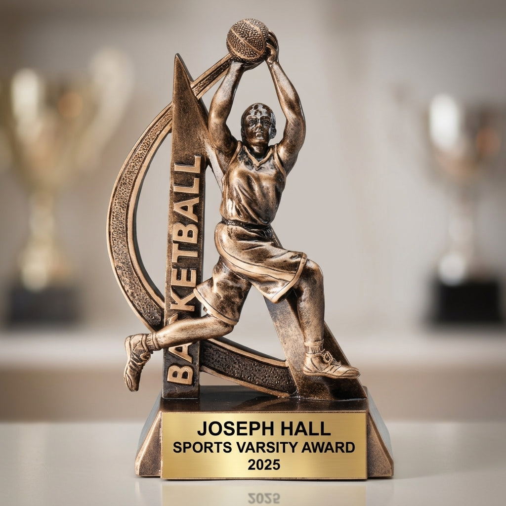 Sports Trophy Award | Personalized Basketball Award | Custom Engraved Name Plate | Sports Award - View 4