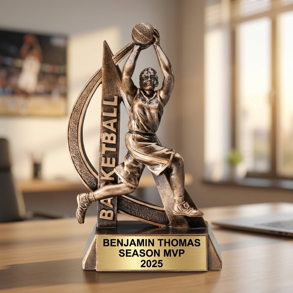 Sports Trophy Award | Personalized Basketball Award | Custom Engraved Name Plate | Sports Award - View 5