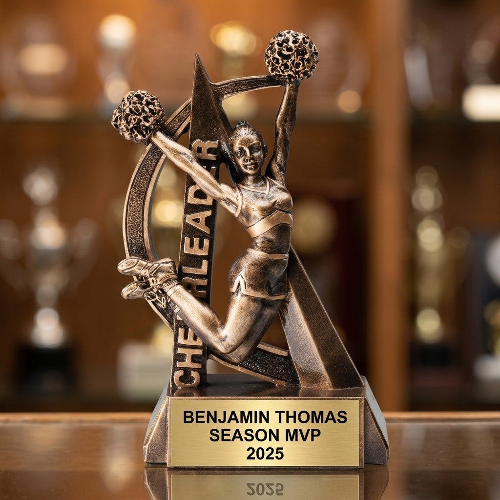 Cheer Award Trophy | Personalized | Custom Engraved Name Plate | Cheerleading Gift | Team Award - View 1