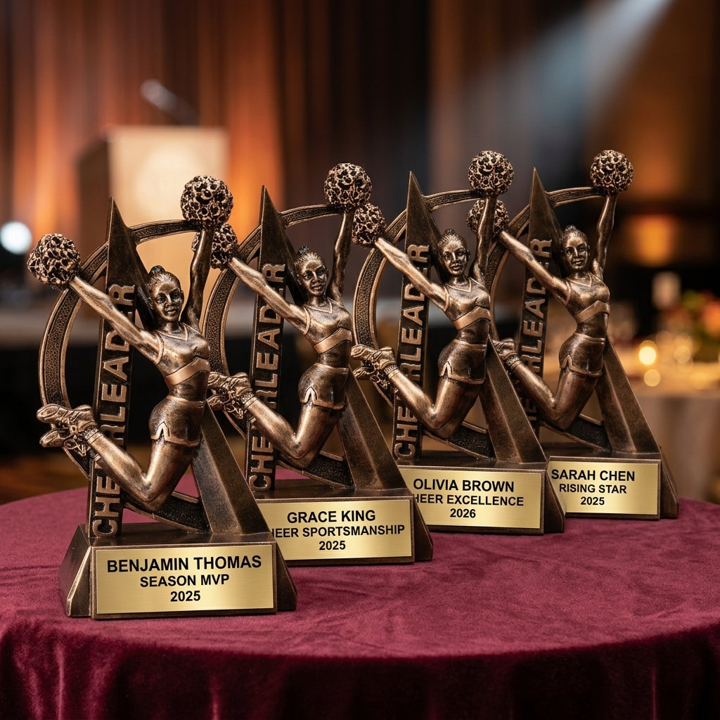 Cheer Award Trophy | Personalized | Custom Engraved Name Plate | Cheerleading Gift | Team Award - View 6