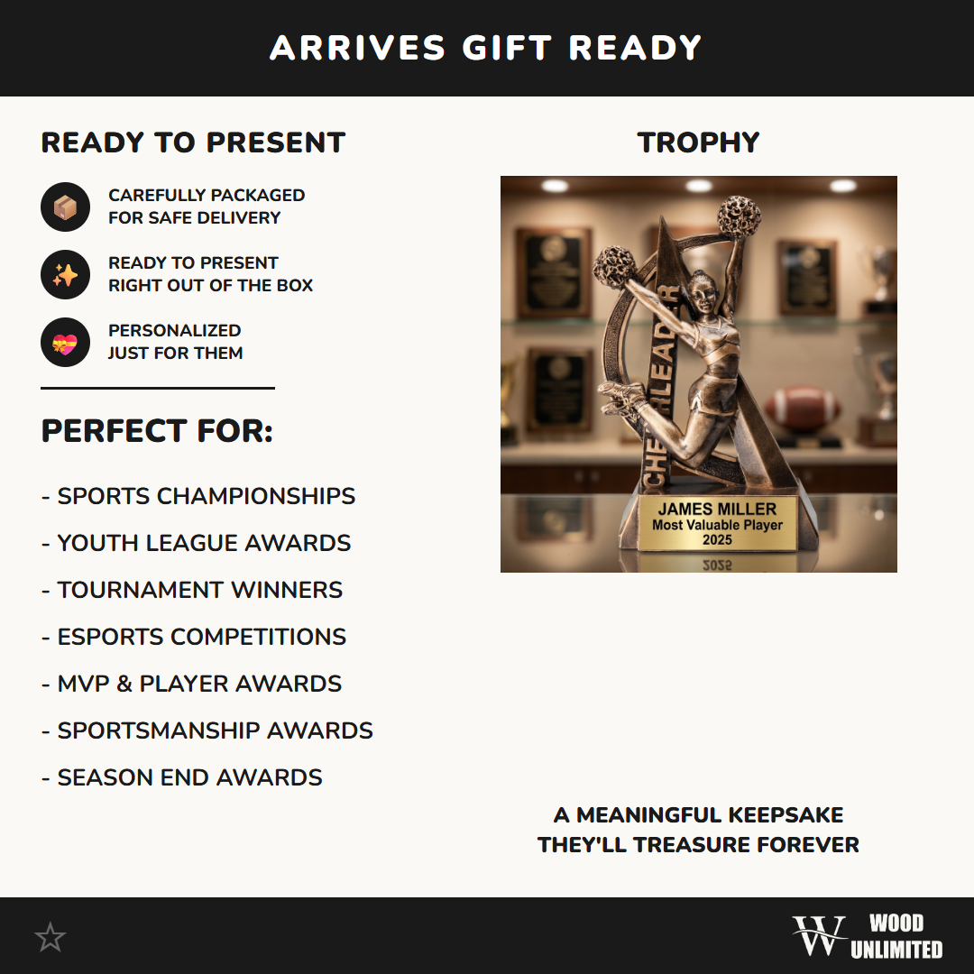 Cheer Trophy Award | Personalized Cheerleading Award | Custom Engraved | Cheer Gift | Cheer Team Awards