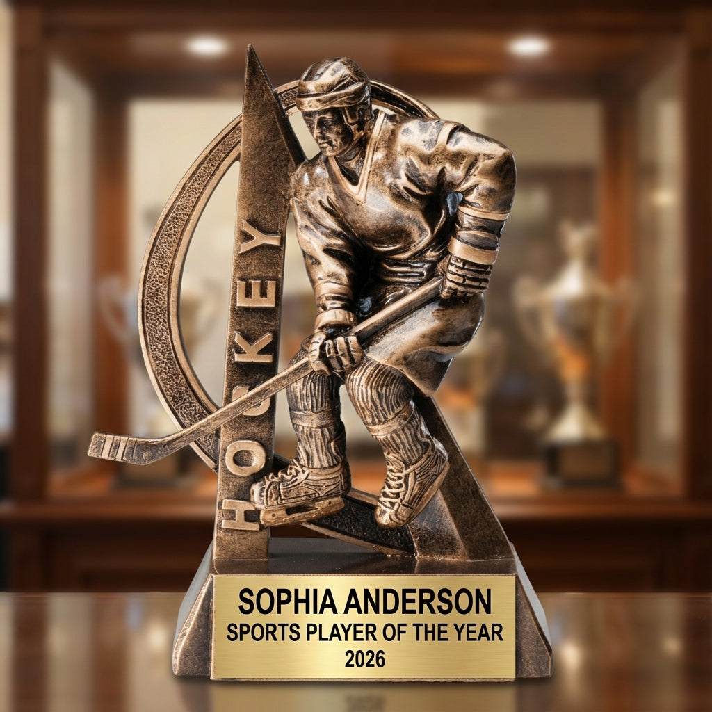 Sports Trophy Award | Personalized Hockey Award | Custom Engraved | Victory | Team Recognition | Achievement Gift - View 1