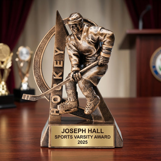 Sports Trophy Award | Personalized Hockey Award | Custom Engraved | Victory | Team Recognition | Achievement Gift - View 2