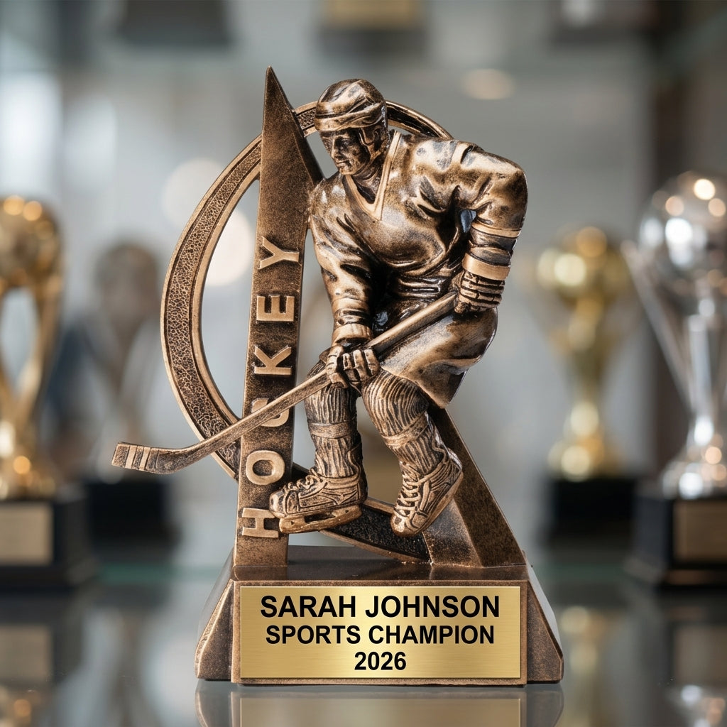 Sports Trophy Award | Personalized Hockey Award | Custom Engraved | Victory | Team Recognition | Achievement Gift - View 4