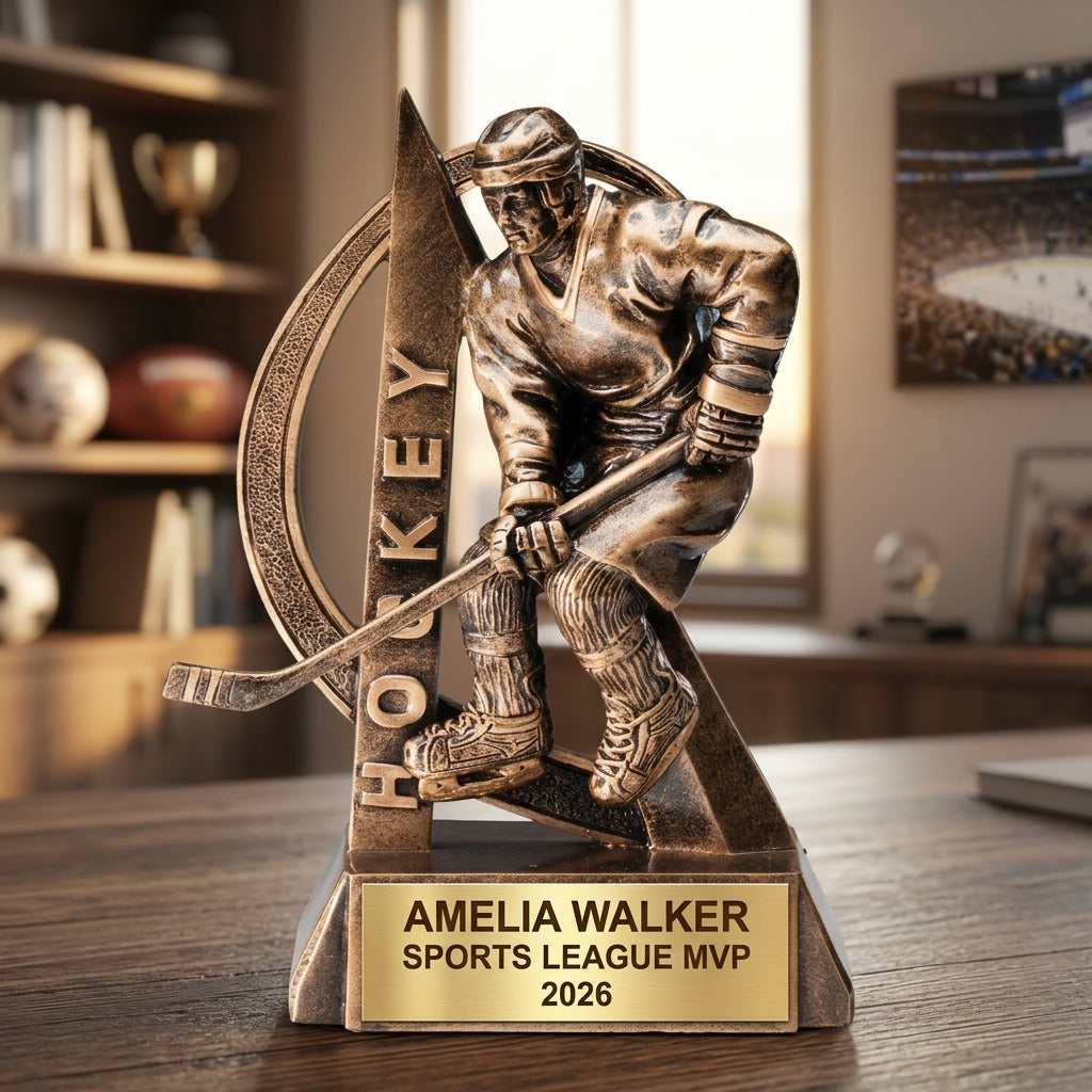 Sports Trophy Award | Personalized Hockey Award | Custom Engraved | Victory | Team Recognition | Achievement Gift - View 5